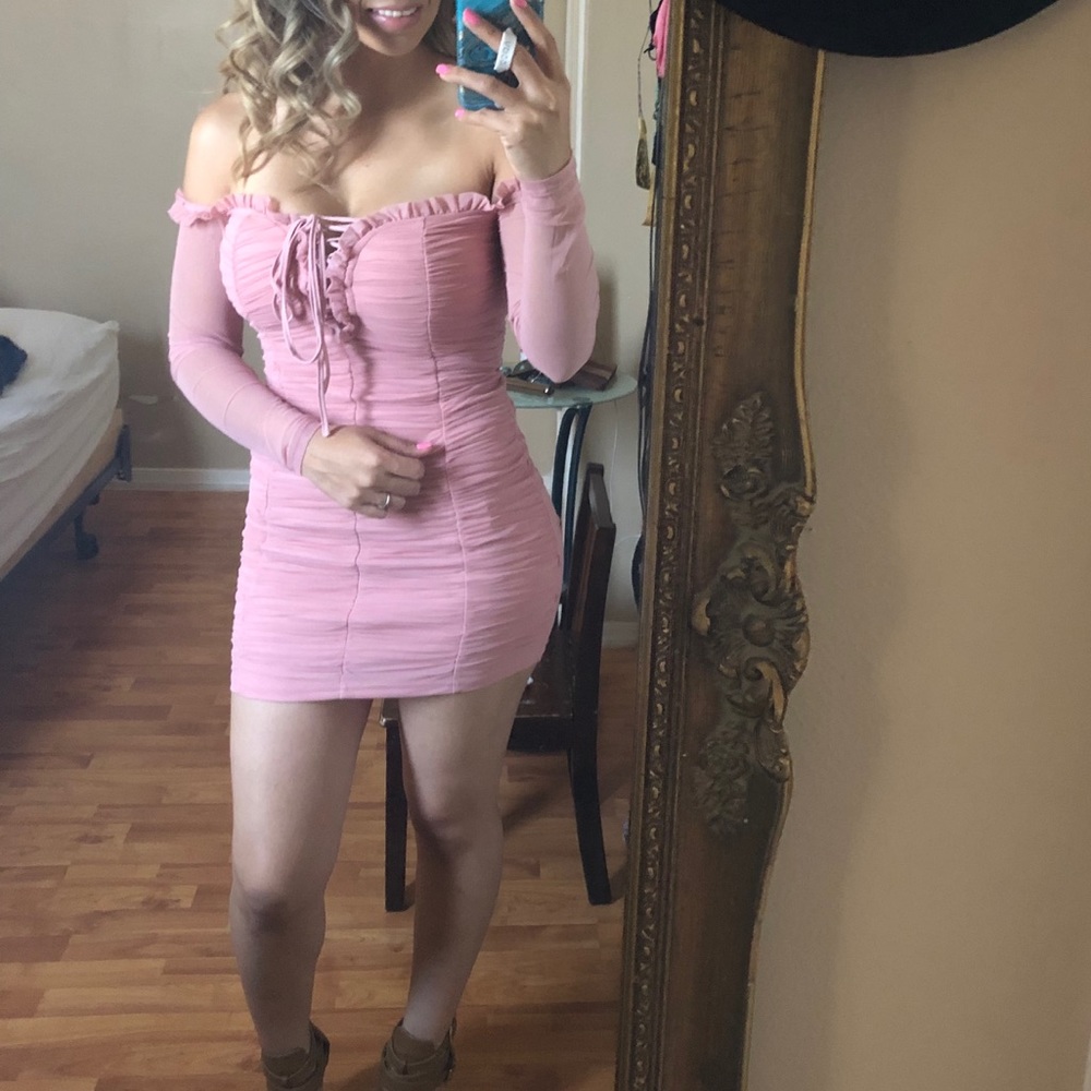 Maura Mesh Dress - Mauve